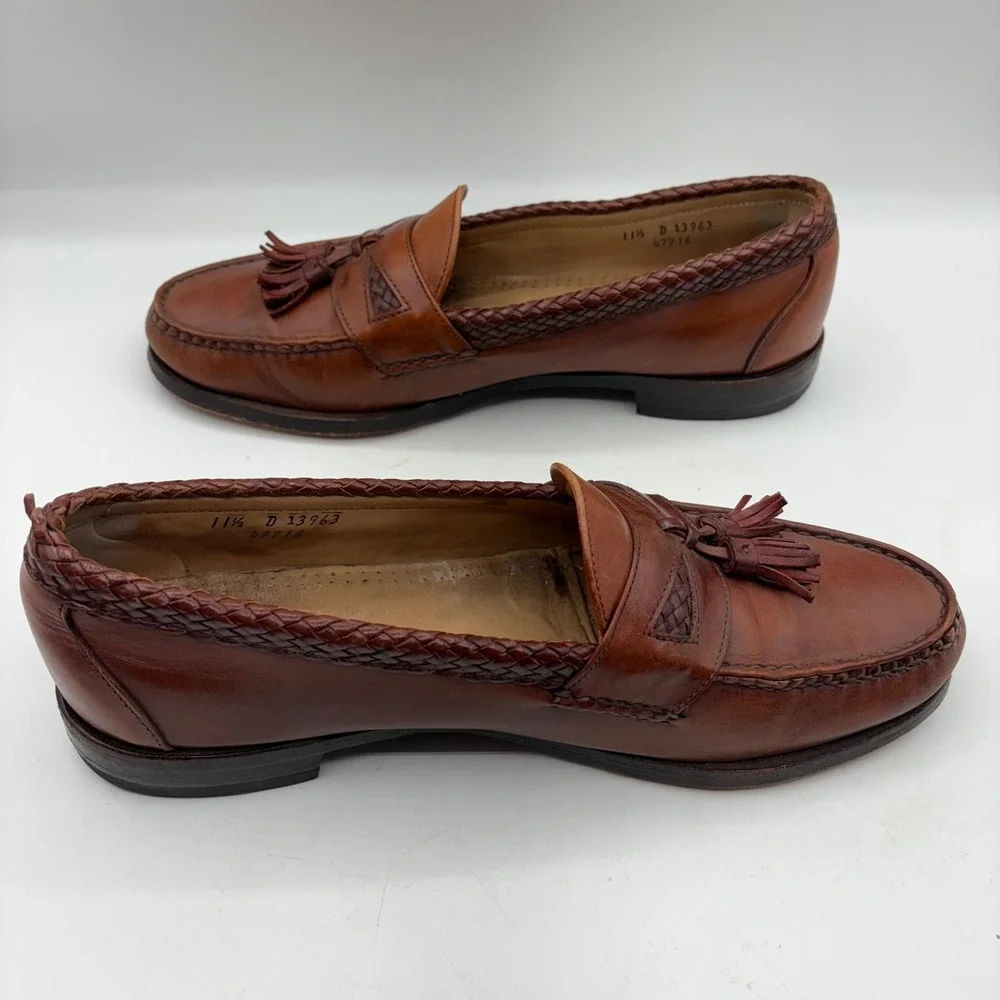 Allen Edmonds Maxfield Tassel Loafers Mens Size 11.5 D Brown‎ Leather Classic